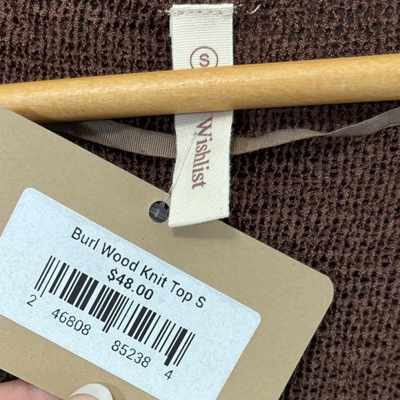 Wishlist Brown Asymmetrical Long Sleeve Blouse - Picture 4 of 5